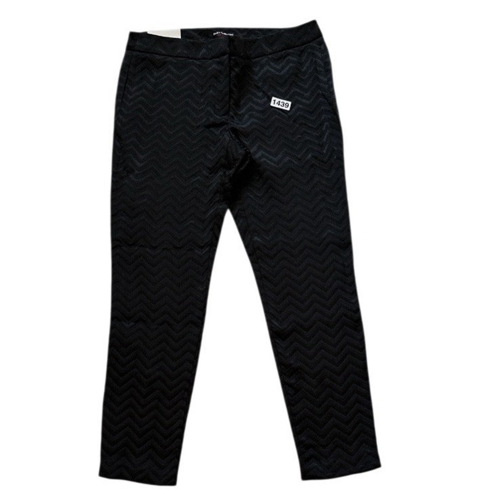 Dallia Collection Zigzag Chevron women's‎ 6 Black Dress Pants Skinny Low Rise